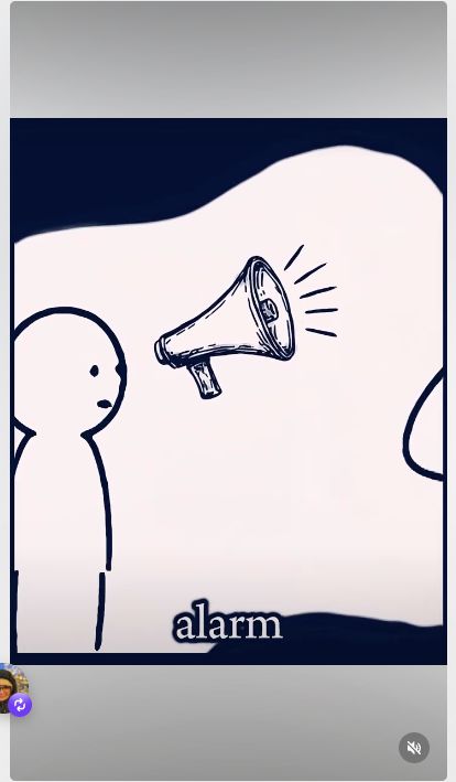 Illustrated alarm system from MEB Counselling's brain team reel