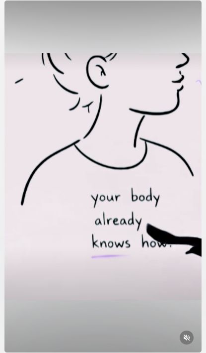Illustration from MEB Counselling's humming reel with the words your body already knows how
