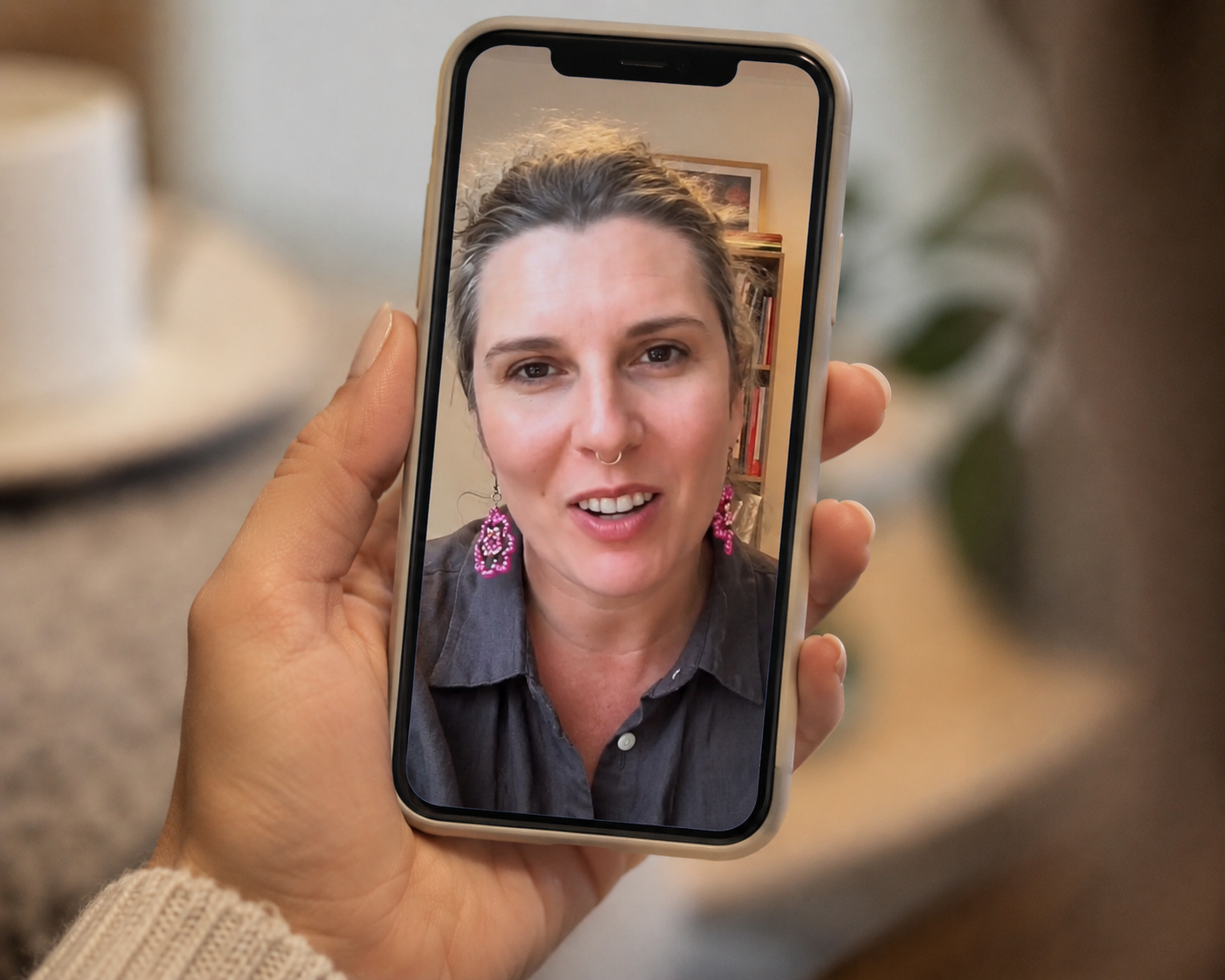 Meg Bonetti providing an online counselling session by video